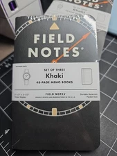 Field Notes, Hodinkee "Khaki" Limited Edition, Set of 3 Memo Books, New