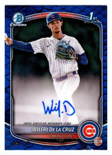 Wilfri De La Cruz 2025 Bowman Chrome 1st Year Blue Reptilian Refractor Auto /150