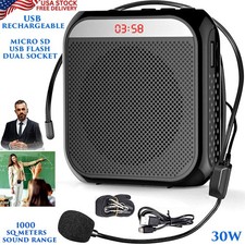 VOICE AMPLIFIER FOR TEACHERS PORTABLE RECHARGEABLE MICROPHONE SYSTEM W/ SPEAKER