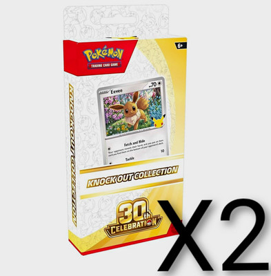 Pokemon TCG Knock Out Collection 30th Celebration Lot of 2 Eevee