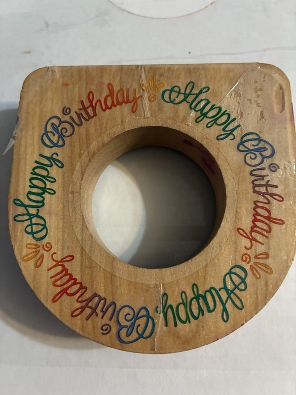 HAPPY BIRTHDAY WOOD/ RUBBER STAMP 4 1/8” X 4 1/8”
