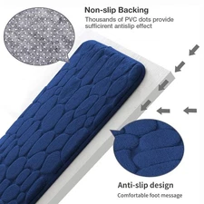 Memory Foam Bath Mat, Super Absorbent Machine Washable Cobblestone Rug