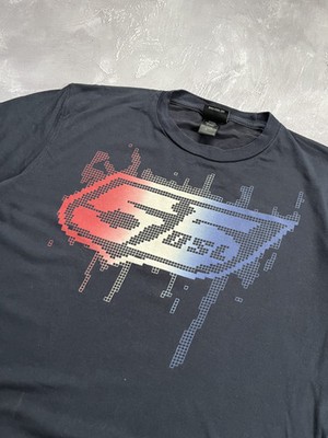 T-shirt Diesel 55DSL Gris Homme Taille L - Vintage Streetwear Y2K - Neuf étiquette