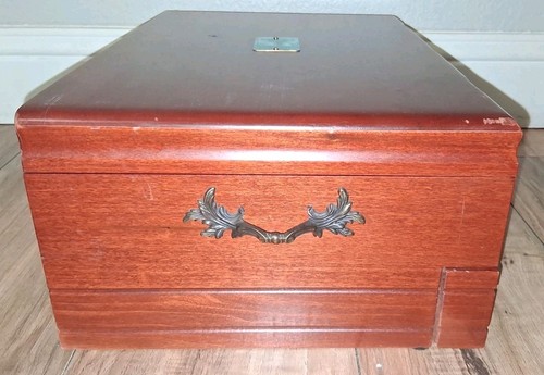 Reed & Barton Provincial Mahogany Wood Silverware Chest Flatware Storage READ - Afbeelding 8 van 14