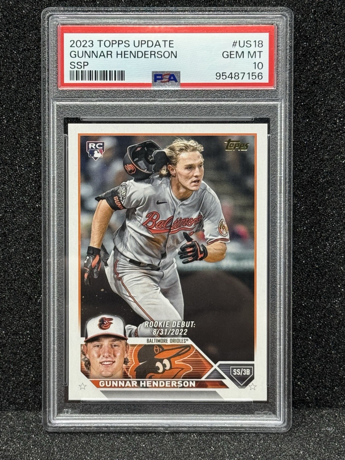 2023 Topps Update Gunnar Henderson Rookie Debut #US18 (RC) SSP PSA 10