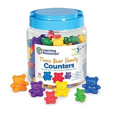 Learning Resources Math Toy Colorful Counters Bear Family 96-Piece Set LER0744