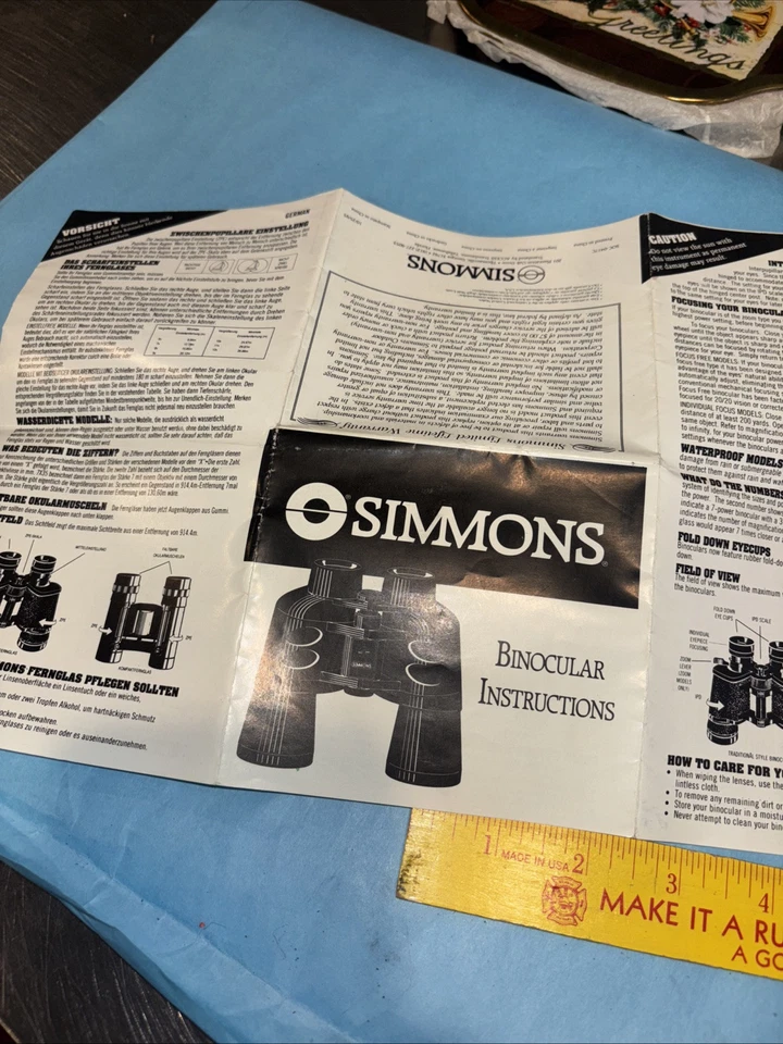 Simmons Binocular Instructions Only - Image 4 of 4