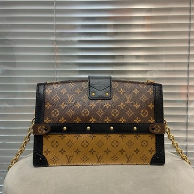 Louis Vuitton Trunk Clutch Reverse Monogram Chain Shoulder Bag | eBay