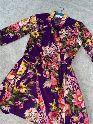 Sandy Waters Floral Print Dressing Robe Women s Small