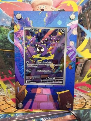 Pokémon Karte Gastly 177/162 Zeitliche Kräfte im künstlerischen Displayrahmen