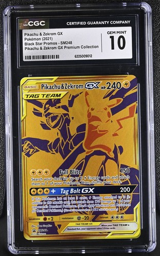 Pikachu & Zekrom-GX graded CGC 10 for sale on eBay