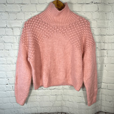 Free People Bradley Sweater Pink Small Knitted Pullover Cropped Boho Chunky