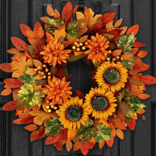 Fall Wreaths for Front Door,22 Inch Autumn Sunflower Wreath,Fall Indoor Outdoor