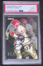 Signed Derrick Thomas 1994 Fleer All-Pro #19 Insert Card Auto HOF rare PSA Pop 1