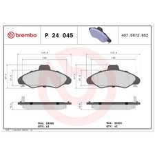 Brembo Bremsbelag-Satz Bremsklötze vorne P24045 23300 23301 1130753 | 596498