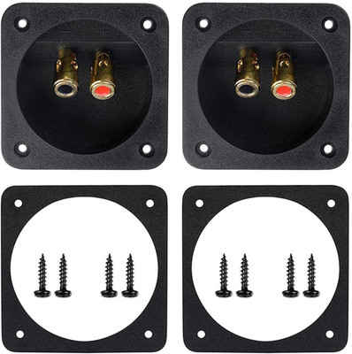 2 Pcs 3.1  Double Binding round Gold Plate Push Spring Loaded Jacks Speaker Box 