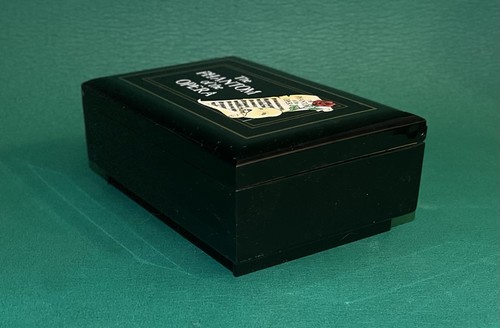 1999 The Phantom of the Opera Sankyo Japan Music Jewelry Box, Black Lacquer - Picture 6 of 8