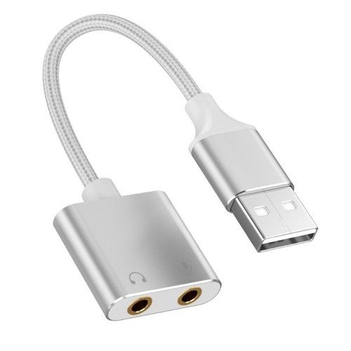 Carte Son Externe USB 2 en 1 Casque et Microphone Adaptateur Son Cordon Fil - Photo 3/10