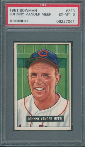 Johnny Vander Meer #223 1951 Bowman card