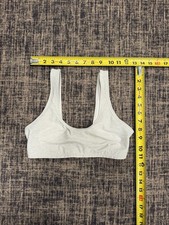 Alo Yoga Light Gray/Cream Racerback Sports Bra Size S Heather Crop Pre-Owned