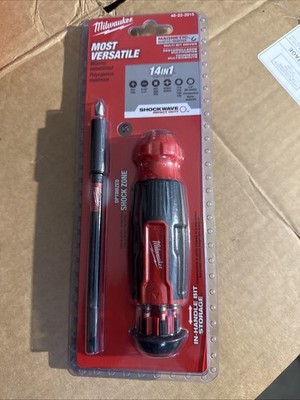 Milwaukee 48-22-2915 14-in-1 Multi-Bit Screwdriver W/ SHOCKWAVE Impact Duty Bits