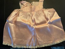 ANTIQUE VICTORIAN EMBROIDERED edging Silk LACE Slip Baby or FOR DOLL