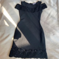Sale! Herve Leger Black Dress with Jewels XS