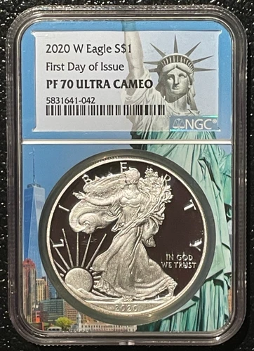 2020-W $1 SILVER AMERICAN EAGLE NGC PF70 First Day of Issue FDOI : 07007