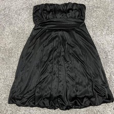 Forever 21 Vintage Black Strapless Satin Cocktail Bubble Dress size Small