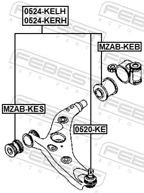 FEBEST 0524-KELH Track Control Arm for MAZDA - Picture 2 of 3