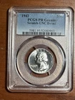 1942 Washington Quarter Proof PCGS UNC DETAILS 25C SILVER
