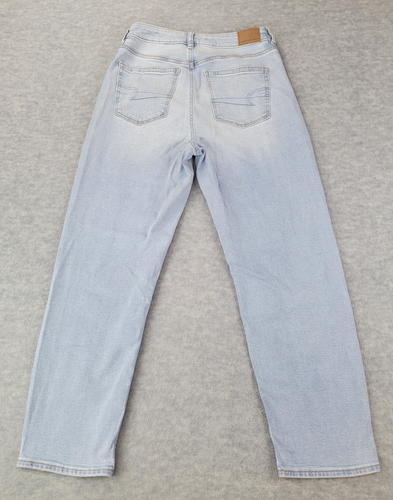 American Eagle Jeans Mom Straight Leg Jeans Light Wash Blue Women's Size 8 - Picture 7 of 14