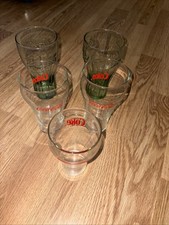 Set Of 5 Vintage Clear Coca-Cola Glasses
