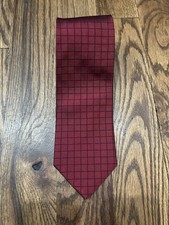 Vintage Red Brooks Brothers Makers Silk Tie, Made In America     , Geo Print