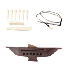 Set 6 String Acoustic Guitar Rosewood Bridge  Pins Piezo Pickup Saddle Nut Set
