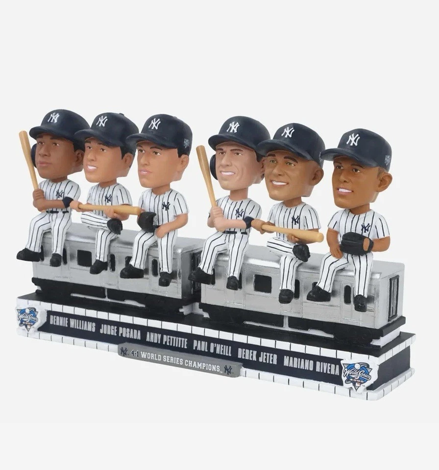 NY Yankees 2000 Serie Mundial Campeones Metro Coche Bobblehead Jeter Rivera + LE Foto 3 de 4