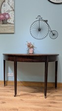 Antique Georgian Style Mahogany Demi-Lune Console Hall Table Half Moon