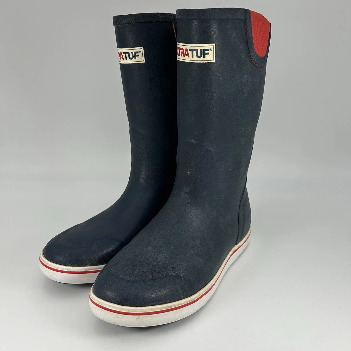 Mens Excellent Condition Red Ball Pull On Tall Rain boots Size 9 Black Red Rubber Rain Boots for Men for Sale | Shop New & Used  main image 3