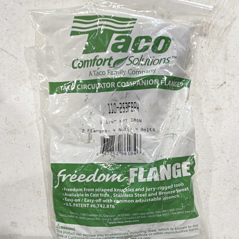 Taco 110-253FFP4 Freedom Flange Kit 1 1/4" NPT Iron (2) Flanges