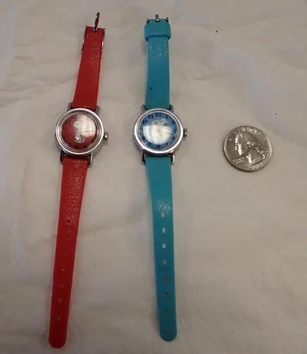 TWO Excellent Cond. 1958 Vintage Snoopy Wrist Watches Mechanical Wind Up Timex