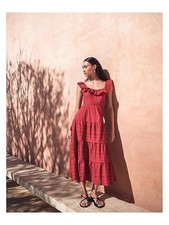 Beautiful Monsoon Lucy Broderie Dress Red size UK 20