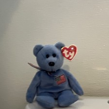 Ty Beanie Babies Blue Bear with American Flag
