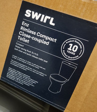 Swirl Enz Rimless Compact Close Coupled Toilet Soft Close Seat 3/4.5L White