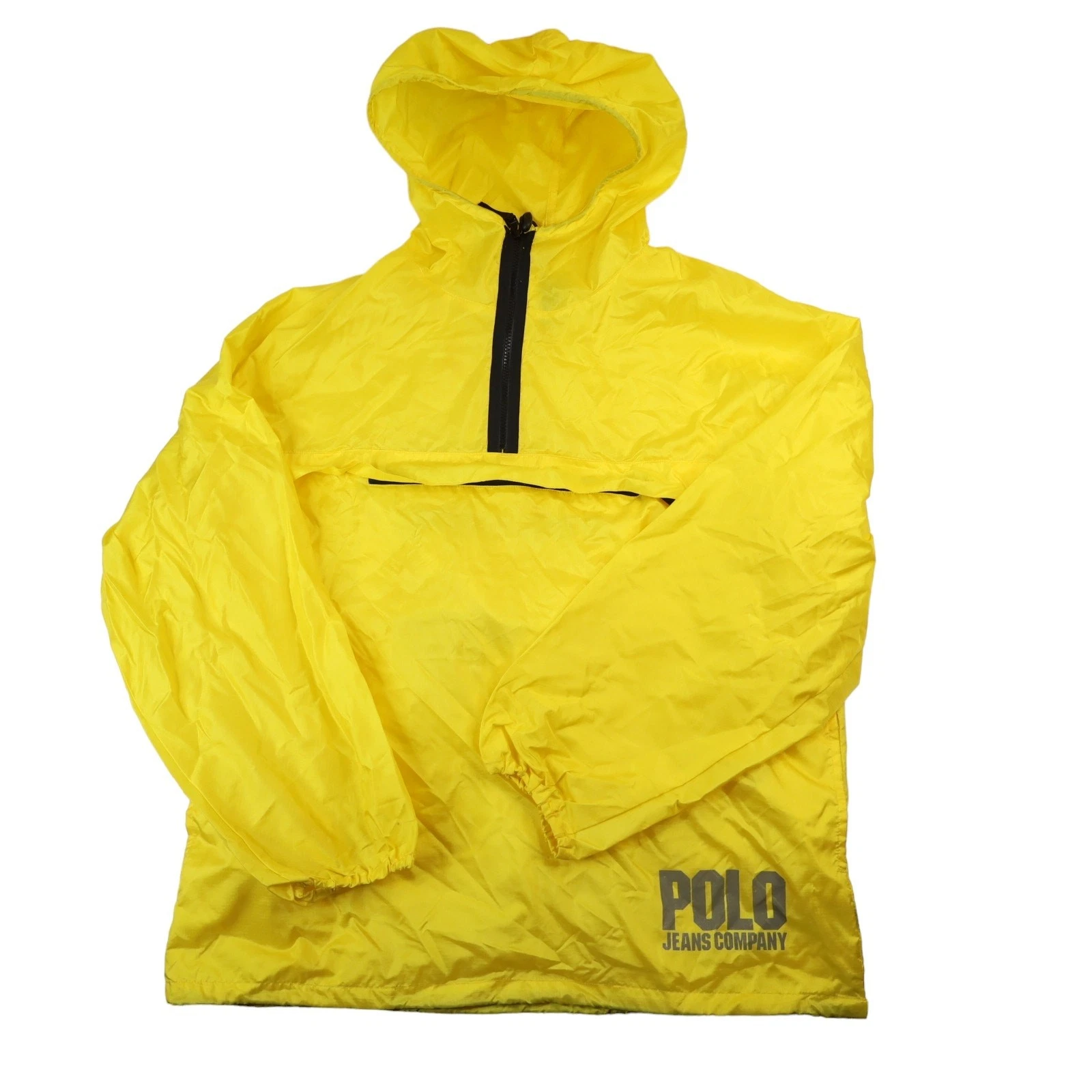 Vintage Polo Ralph Lauren Mens Large Packable Windbreaker Jacket Yellow