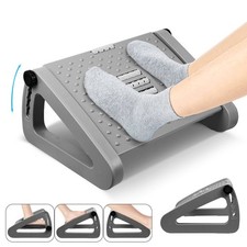 Adjustable Ergonomic Foot Rest 6 Height Under Desk Foot Stool w/ Massage Roller