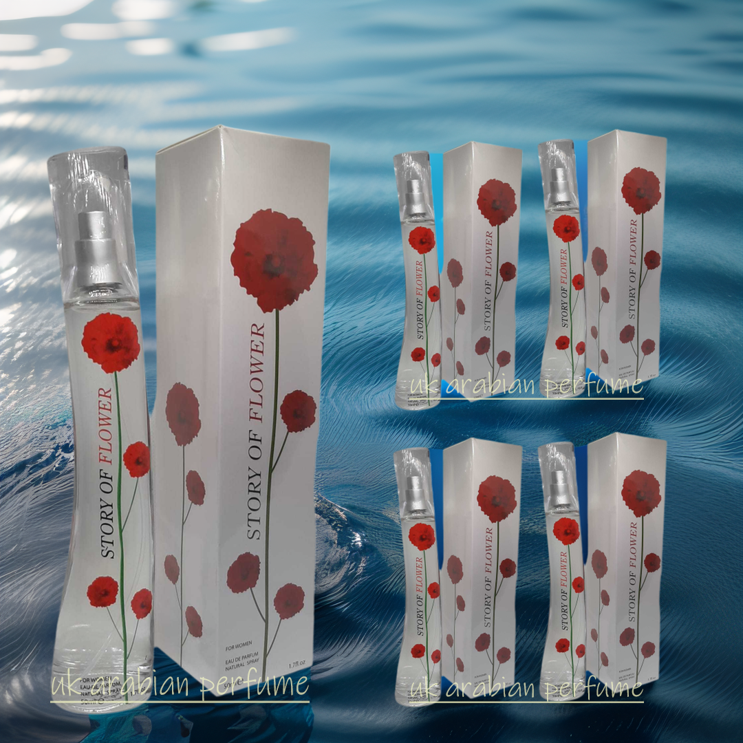 5x 50ml Fine Perfumery STORY OF FLOWER Eau De Parfum Natural Spray