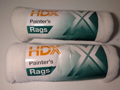HDX Painter's Rags 1 lb Each Lot of 2 Soft Cotton Staining Cleaning Rags New
