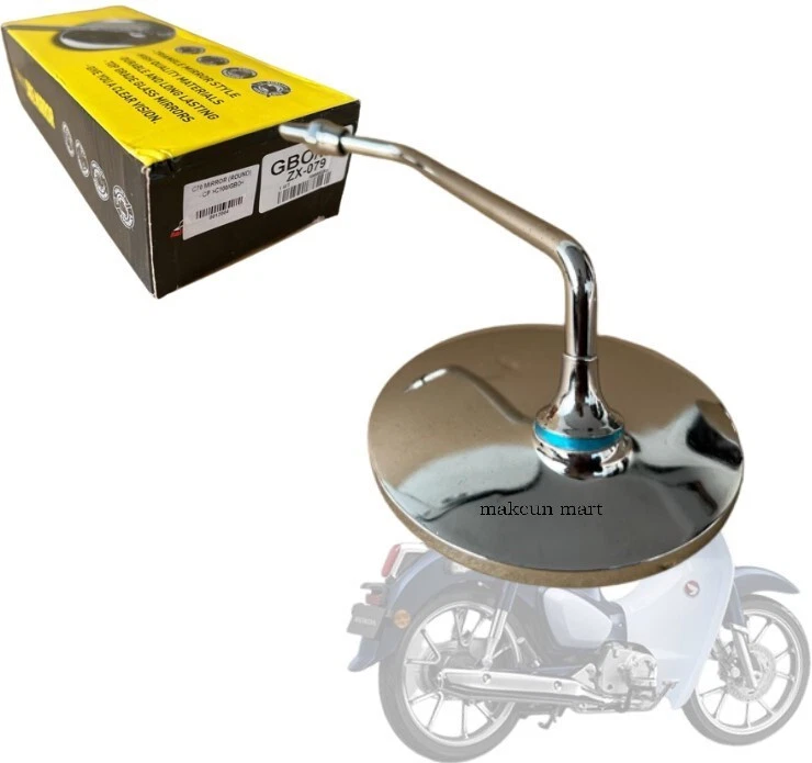 ESPEJO RETROVISOR HONDA CUB C50 C65 C70 C90 CM90 AJUSTE 1 PAR ROSCA CORTA FORMA REDONDA Foto 3 de 4