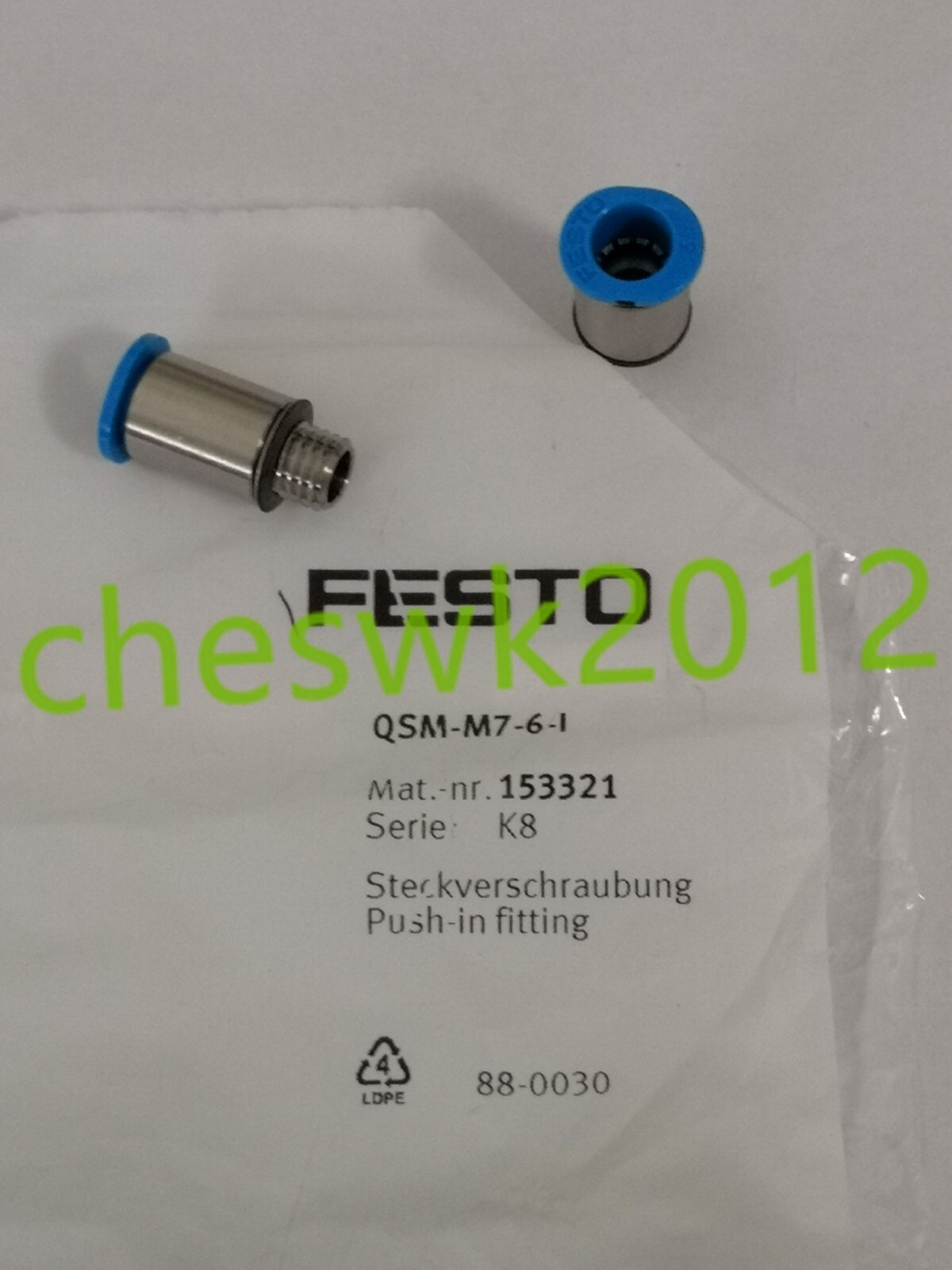 10 Pezzi Raccordi FESTO 153321 QSM-M7-6-I | Per Tubi Aria Compressa | Professionali - Foto 7