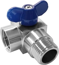 Beduan 1/2” NPT Mini Ball Valve Male to Female 90 Degree Stainless Steel Street 